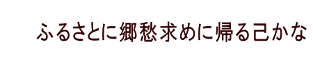 ふるさとに郷愁求め帰る己かな 132